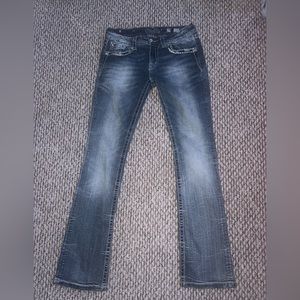 Miss Me! Blue low rise bootcut jeans with a flattering fit!!